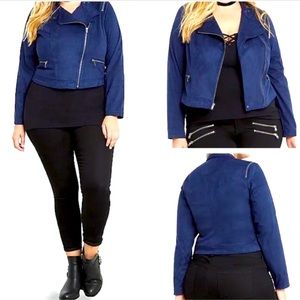 Torrid Faux Suede Zip Moto Jacket 3X